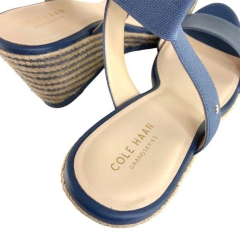 Cole Haan Grand Sense Cloud Feel Espadrille Wedge Heels in Blue - Picture 3 of 6